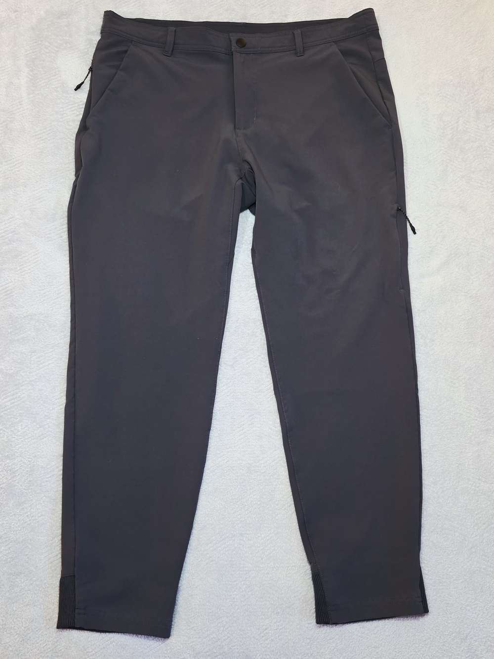 Russell Athletic Men's L Gray Tapered Golf Jogger Pants Zip Pockets Stretch